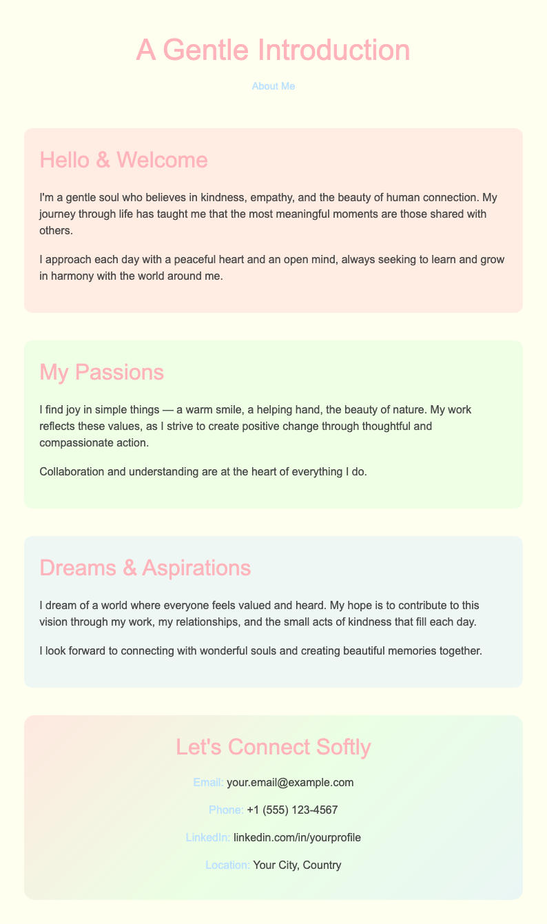 Pastel soft self introduction